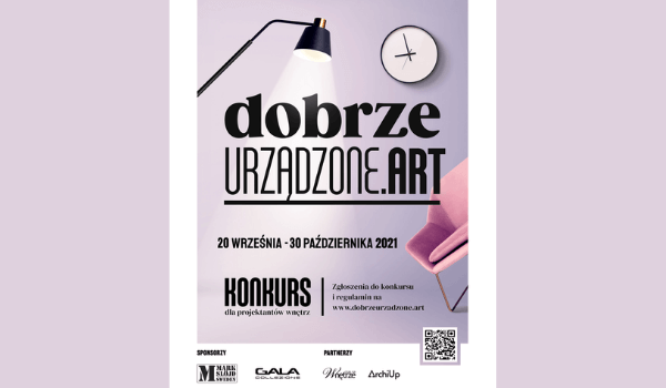 Plakat z informację o konkursie dla projektantów i architektów organizowanym przez Gala Collezione.