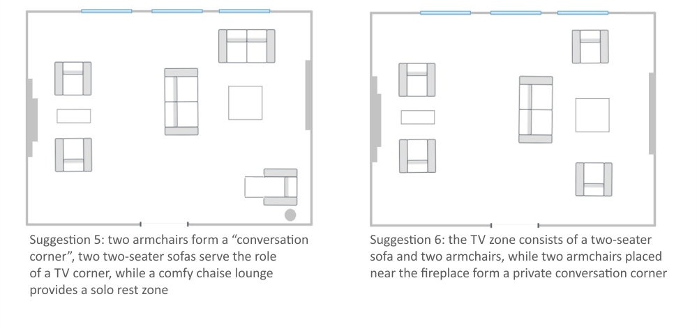 Examples of arrangements for a family meeting centre in the living room | Gala Collezione Inspires