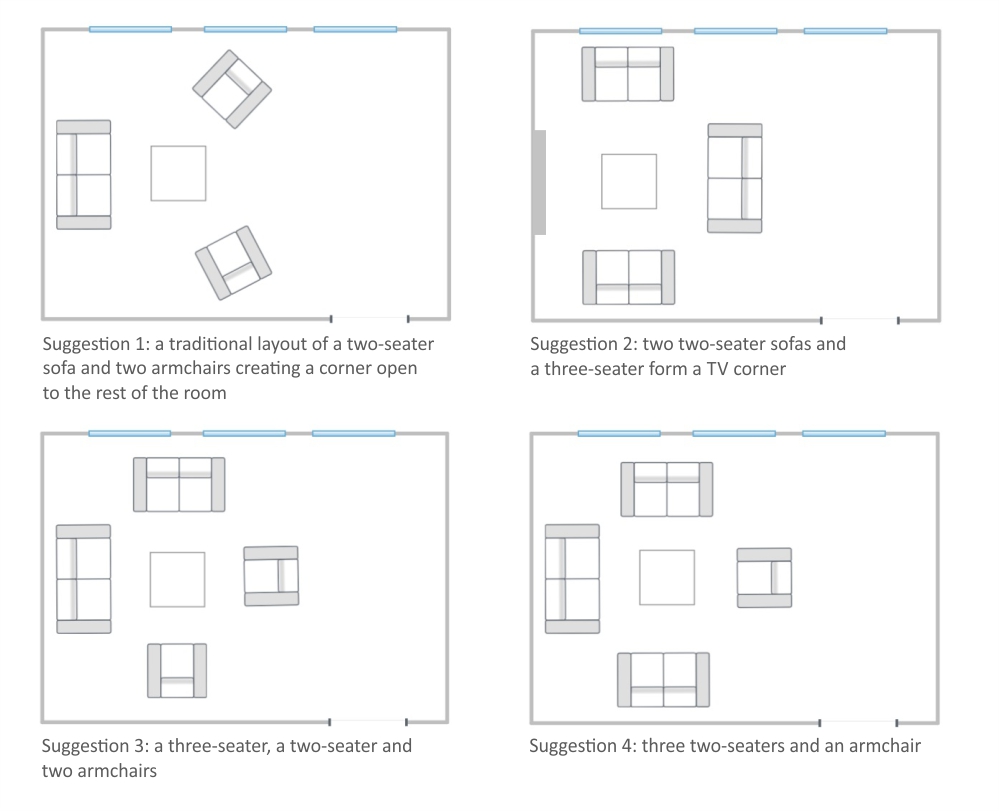 Some examples of arrangements for a family meeting centre