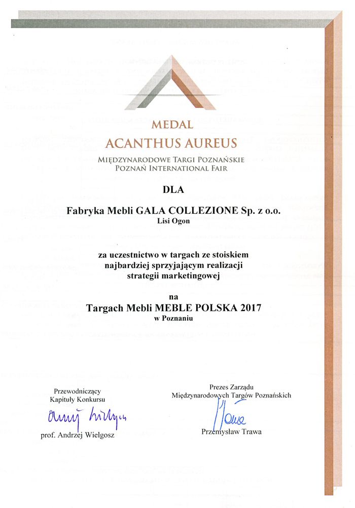 Medal Acanthus Aureus dla Gala Collezione