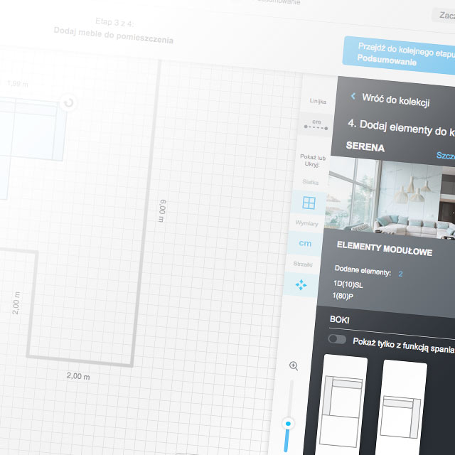 Zaprojektuj sofę w kreatorze 2D